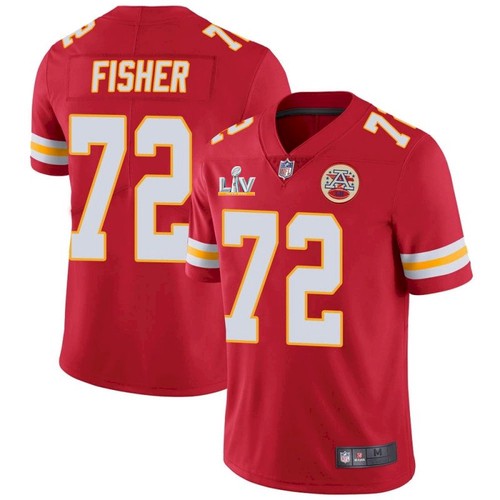 Men's Red Kansas City Chiefs #72 Eric Fisher 2021 Super Bowl LV Stitched Jersey